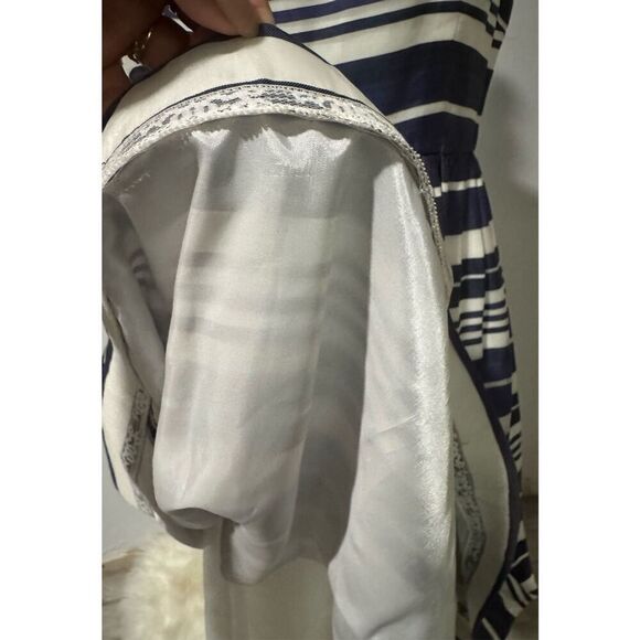 Lilly Pulitzer Eryn 100% Silk nautical stripped full skirt Feminine dress 8 - Picture 8 of 9